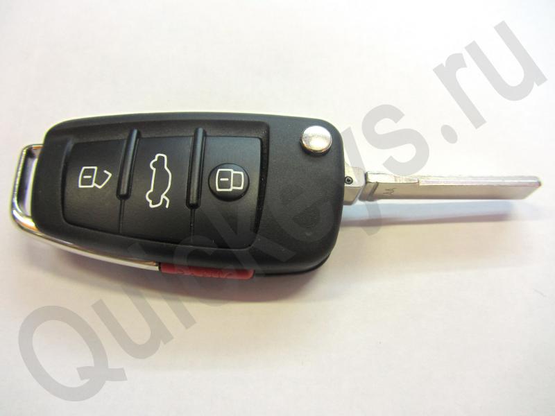 Корпус выкидного ключа Audi, Volkswagen(4 кнопки), лезвие HU66