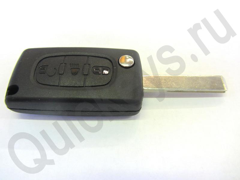 Корпус выкидного ключа Пежо Peugeot (3 кнопки), лезвие HU83