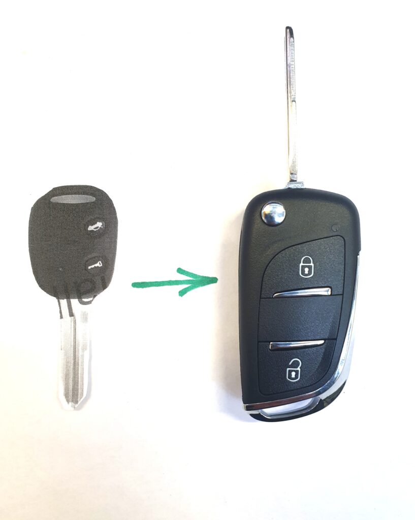 Выкидной ключ для Шевроле Спарк 3 Chevrolet Spark с 2010- с 2 кнопками. Чип ID8E. Заменяет оригинал. Все работает!