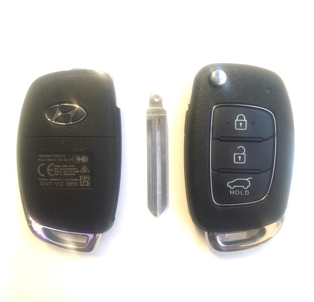 Выкидной ключ Hyundai Sonata 2015-2016г с 3 кнопками. Чип 4D60
